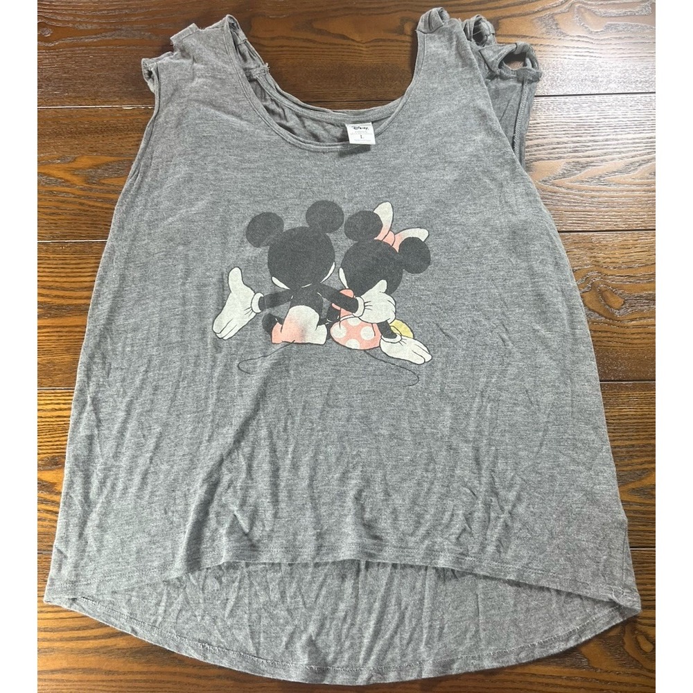 Disney Lauren Conrad Collection Women's Mickey Minnie Mouse Tank Top Gray Large